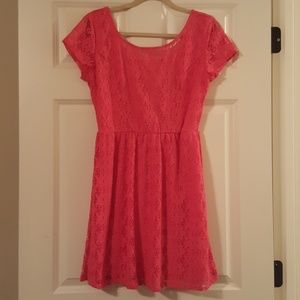 Pink lace dress